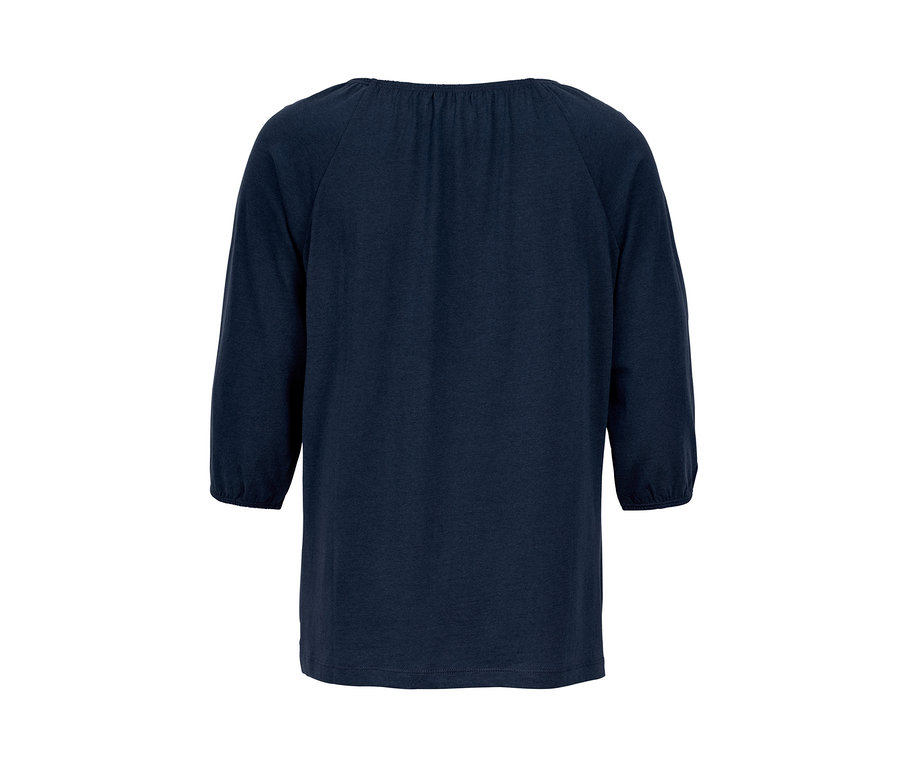 Dunkelblaues Shirt mit 3/4-Arm.