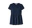 Shirt im Materialmix mit Stickerei, dunkelblau - Dunkelblau