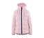Rosa Ski-Steppjacke mit Reißverschluss in der Mitte.