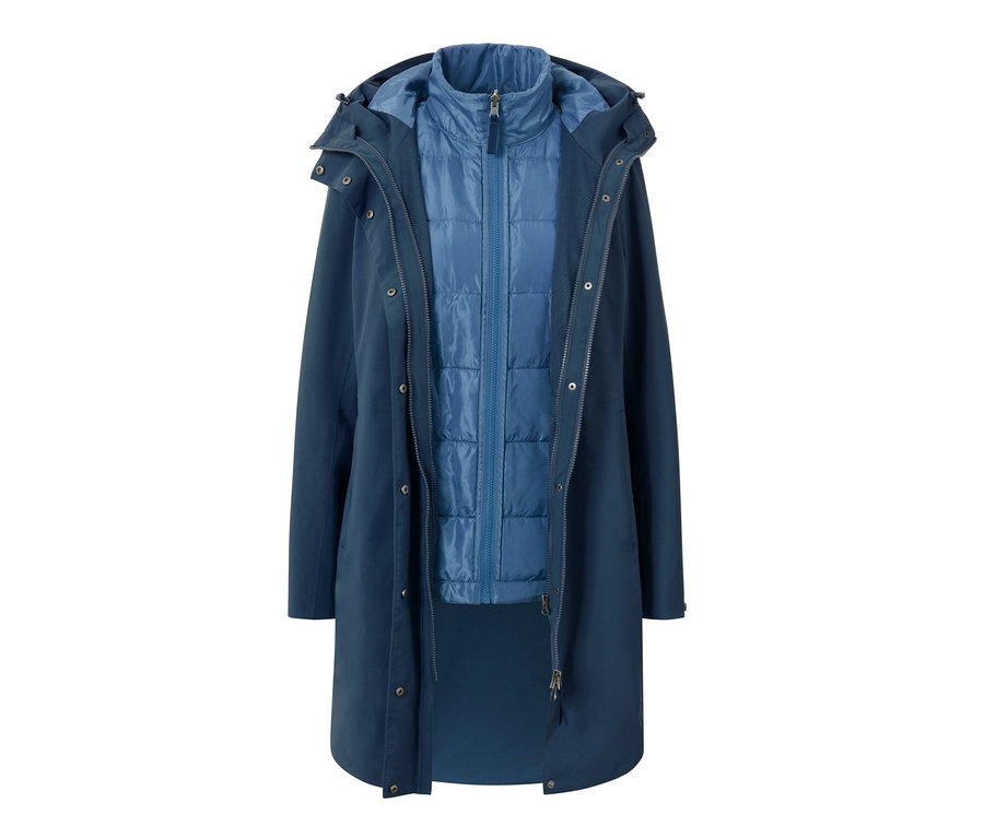 Marineblauer 3-in-1-Funktionsmantel mit Weste.