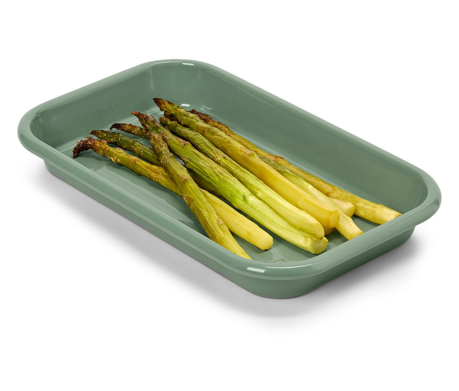 Spargel in einer grünen Schale.