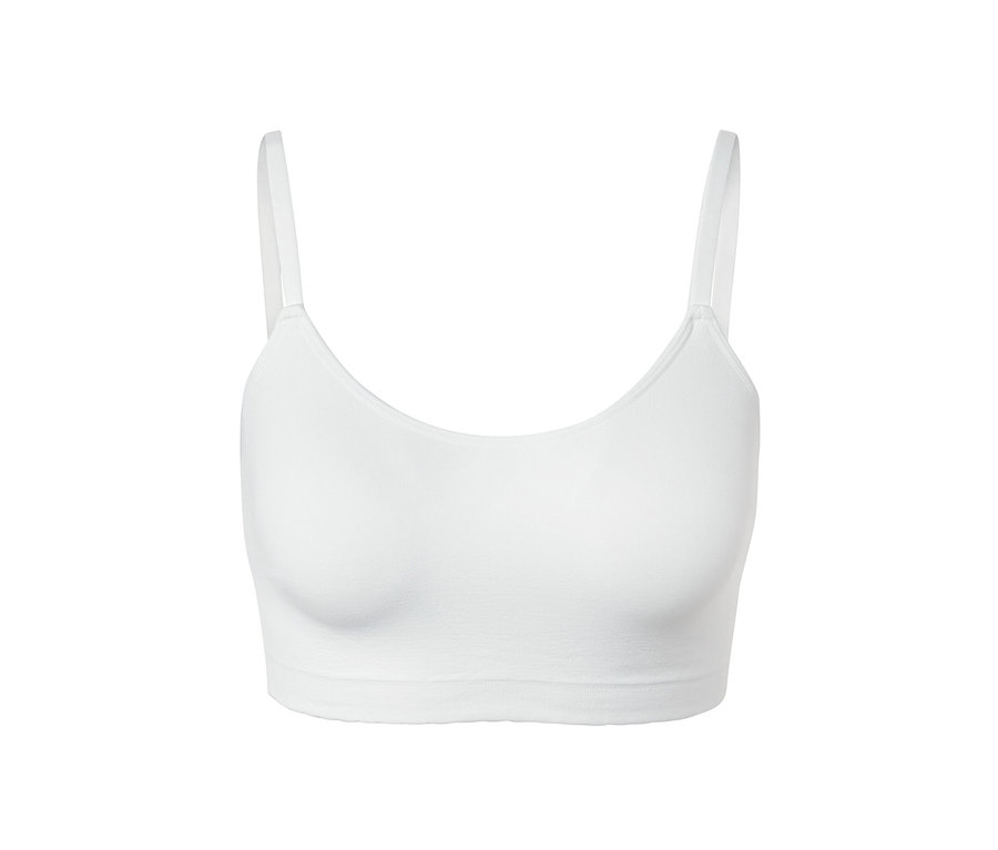 Weißes Seamless-Bustier mit Spitze.