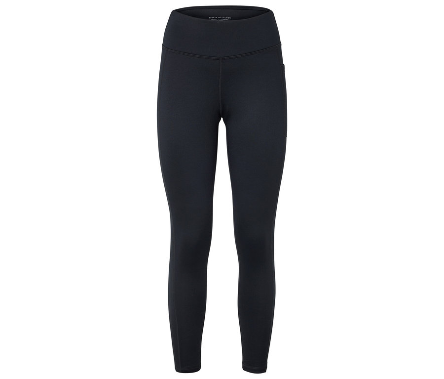 Schwarze Leggings auf einem weißen Hintergrund.