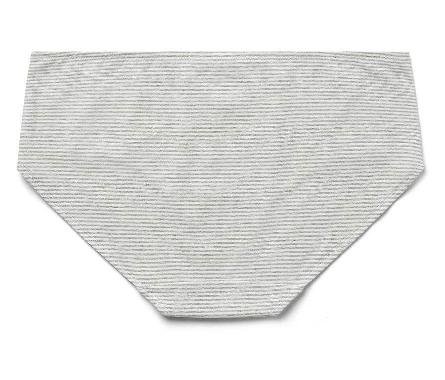 Grau gestreifter Bikini-Slip.