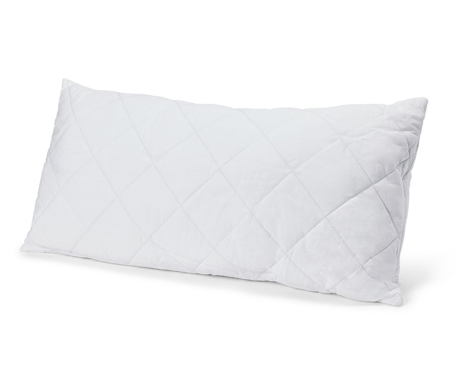 Weißes Kopfkissen Cell Solution®, 80 x 40 cm, mit Rautenmuster liegt auf weißem Grund.
