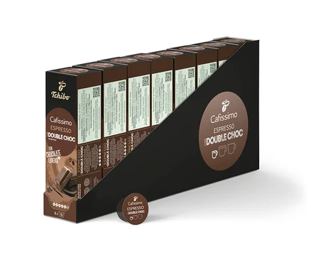 Eine Packung Cafissimo Flavoured Espresso Double Choc - 80 Kapseln.