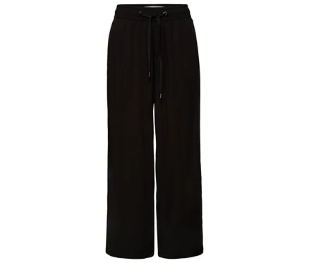 Schwarze Street One 7/8-Culotte »EMMA« mit elastischem Bund und Kordelzug.