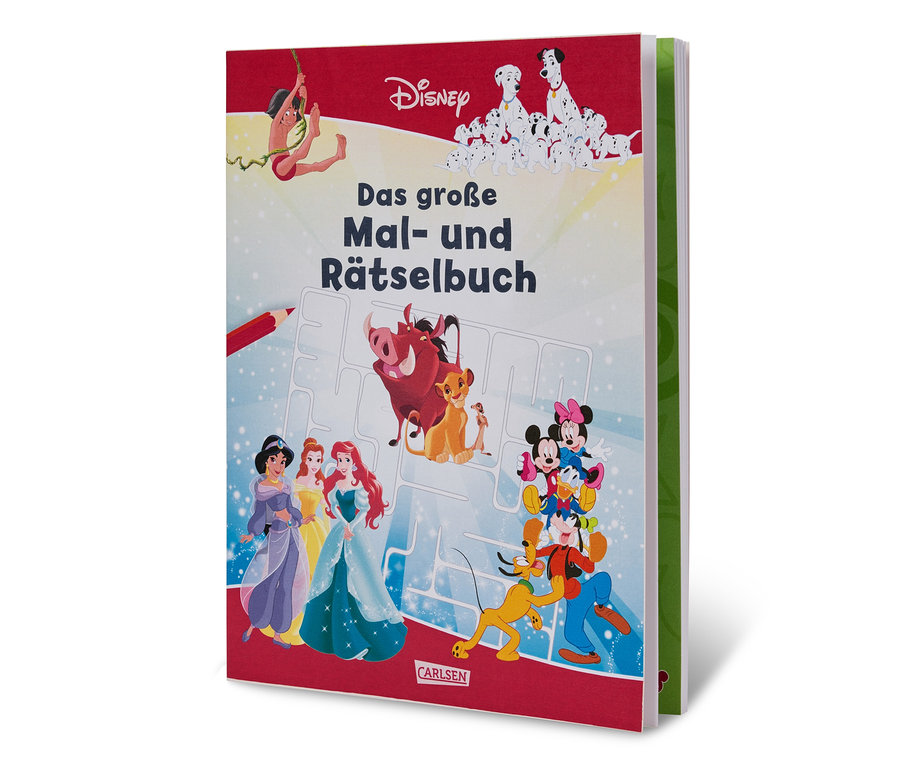 Mal- und Rätselbuch mit Disney Figuren.