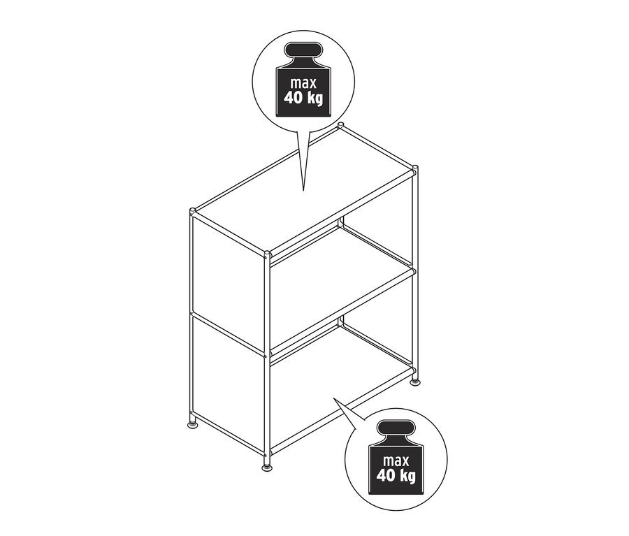 Abbildung eines Regal Metalls »CN3« mit 2 Fächern.