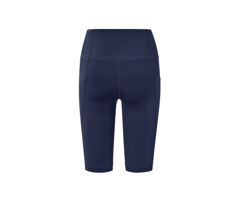Dunkelblaue Sportradler von hinten.