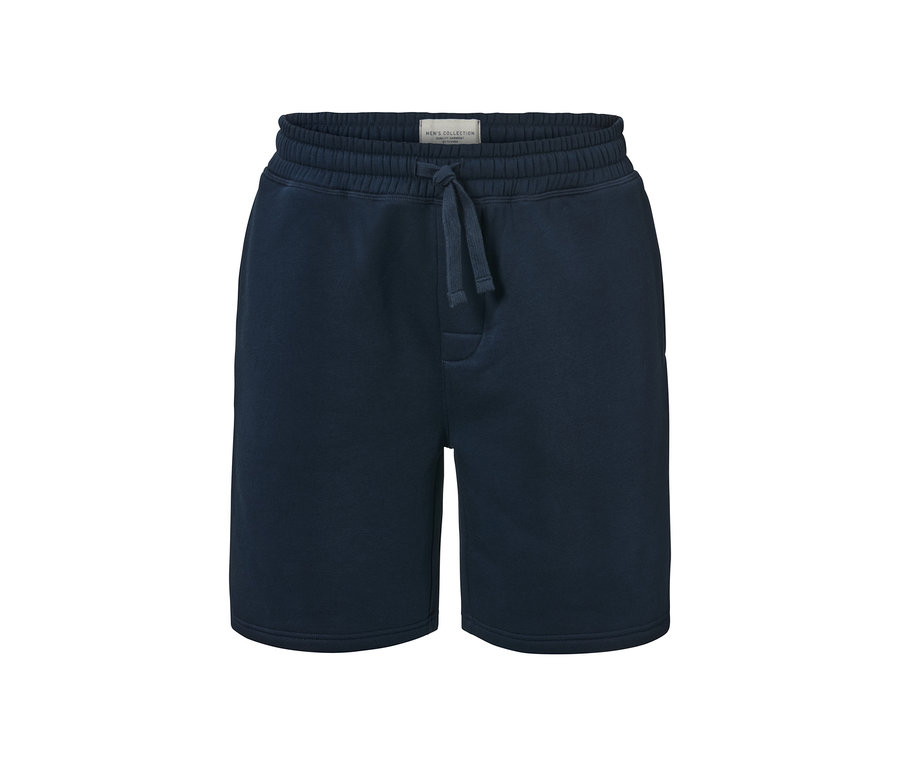 Dunkelblaue Sweatshorts.