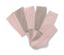 Fünf Baumwollstrumpfhosen in Rosa und Braun.