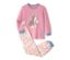 Rosa Kleinkind-Pyjama mit Hasen- und Blumenmuster.