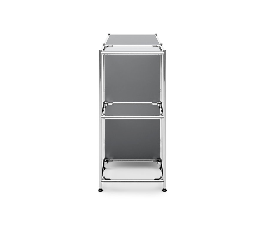 Graues Sideboard Metall »CN3« mit 2 Klappenfächern.