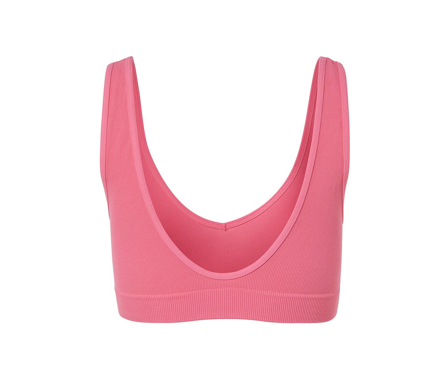 Detailaufnahme eines pinkfarbenen Seamless-Bustiers.