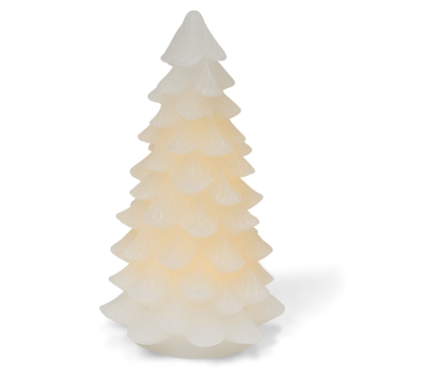 Dekorativer, weißer Weihnachtsbaum.