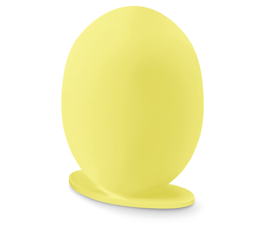 Gelbe Lampe auf weißem Hintergrund.