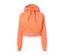 Orangefarbene, kurze Sport-Sweatjacke mit Reißverschluss in der Mitte.