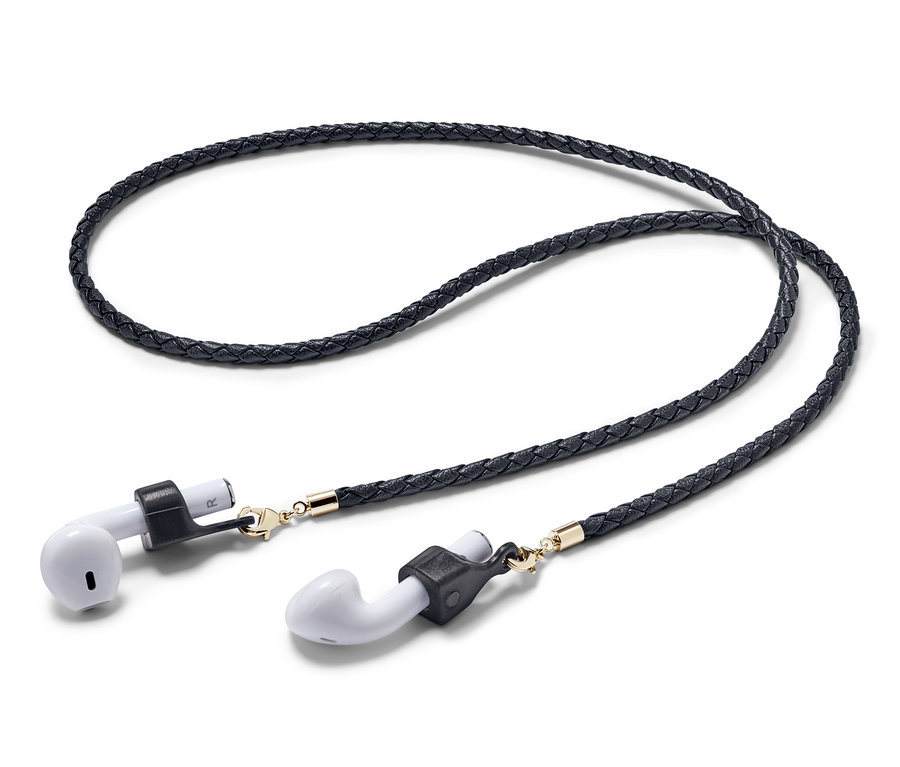 Schwarze Multifunktionskette für In-Ear-Kopfhörer.