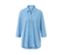 Hellblaue Piqué-Jerseybluse mit Dreiviertelärmeln und Knöpfen.
