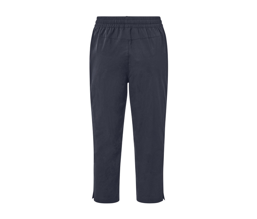 Dunkelblaue Softshell-Funktionscapri mit Gummibund.