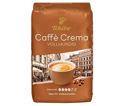 Packung Caffè Crema vollmundig Kaffeebohnen.