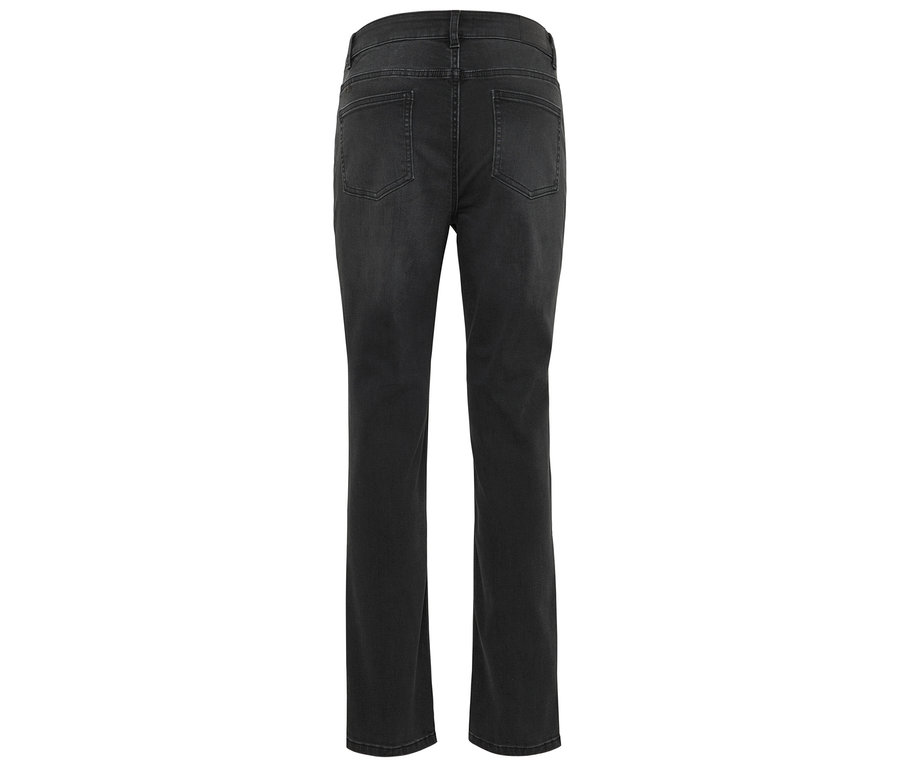 Rückansicht einer dunklen Jeans.