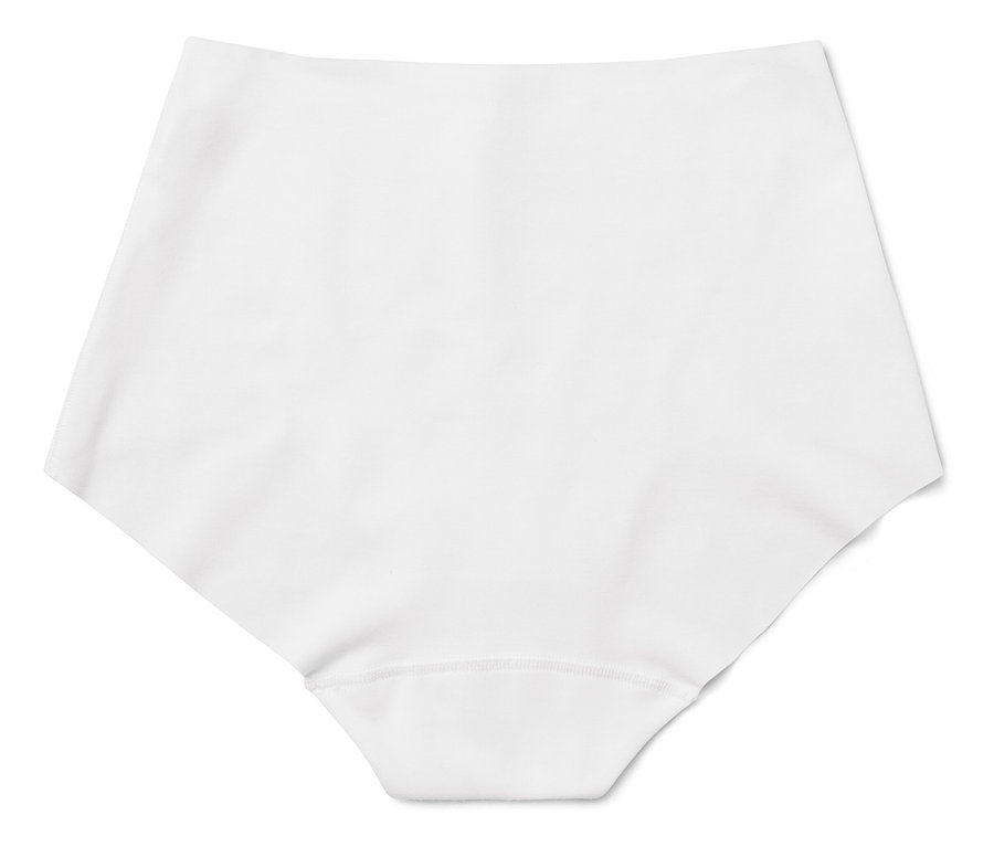 Weißer Slip auf weißem Hintergrund.