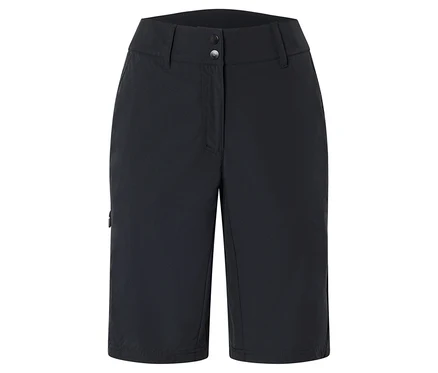 Dunkelblaue, knielange Shorts mit zwei Knöpfen am Bund.