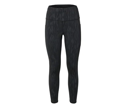 Schwarze Leggings mit Muster.