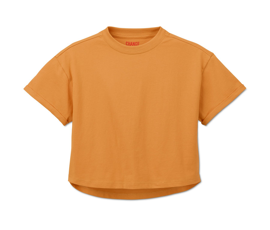 Gelbes Cropped-T-Shirt aus einem 2er-Set.