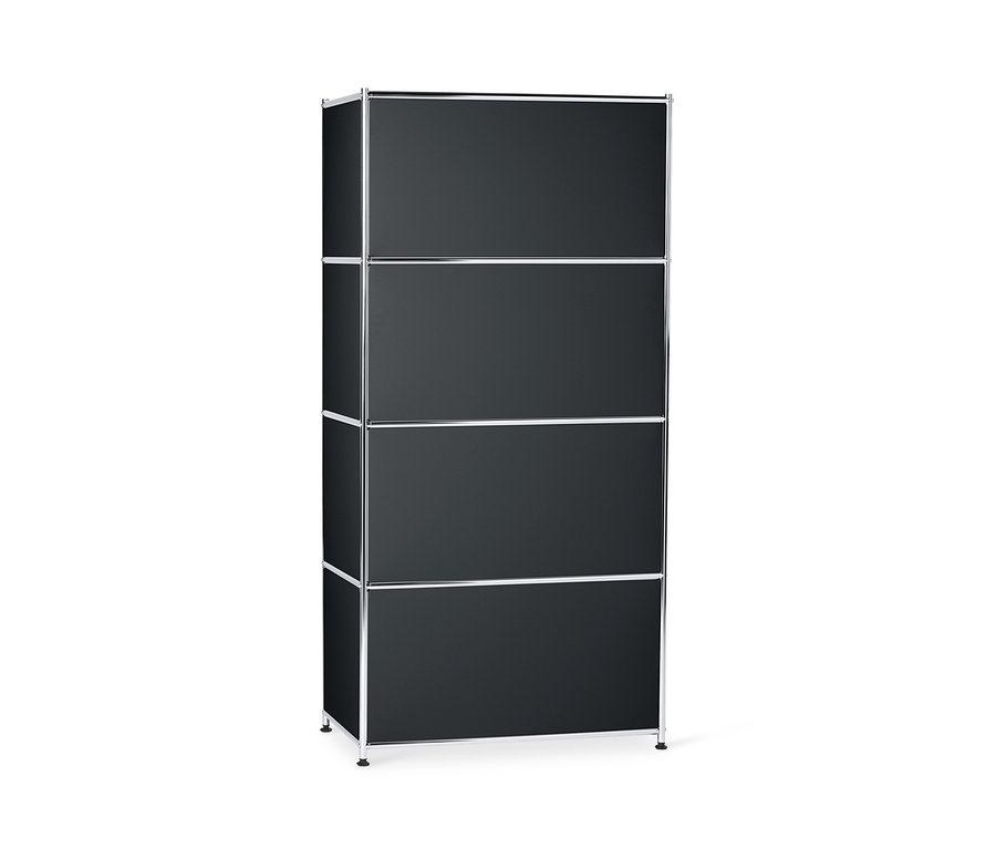 Schwarzes Highboard Metall »CN3« mit 4 Klappenfächern.