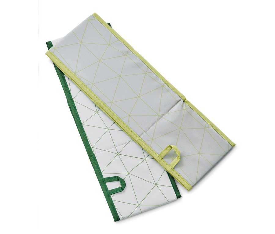 Zwei mittlere Schubladen-Ordnungsboxen mit geometrischem Muster.