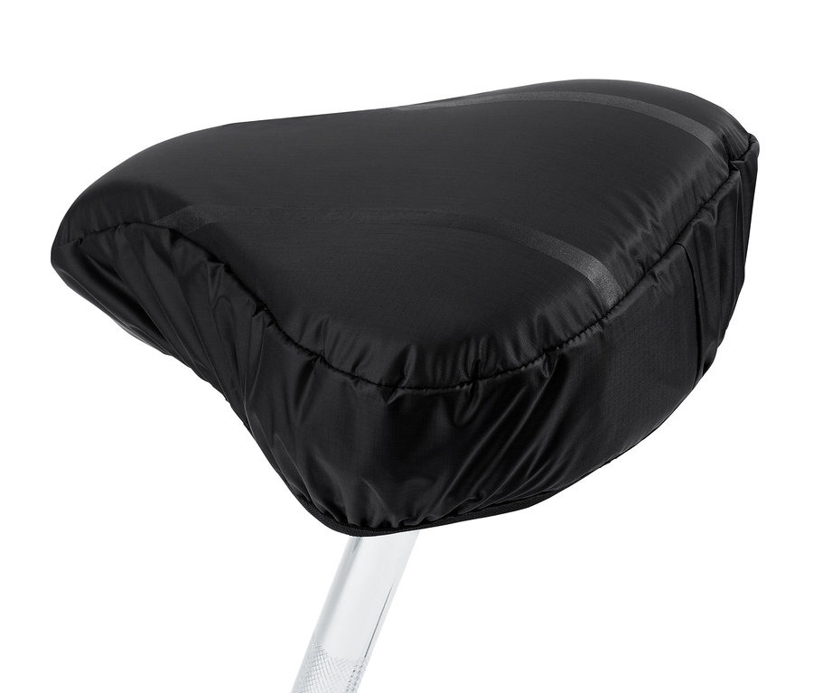 Ein schwarzer 2-in-1-Sattelbezug.