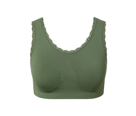 Olivgrünes Seamless-Bustier.