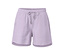 Fliederfarbene Sweatshorts mit Kordelzug in der Taille.
