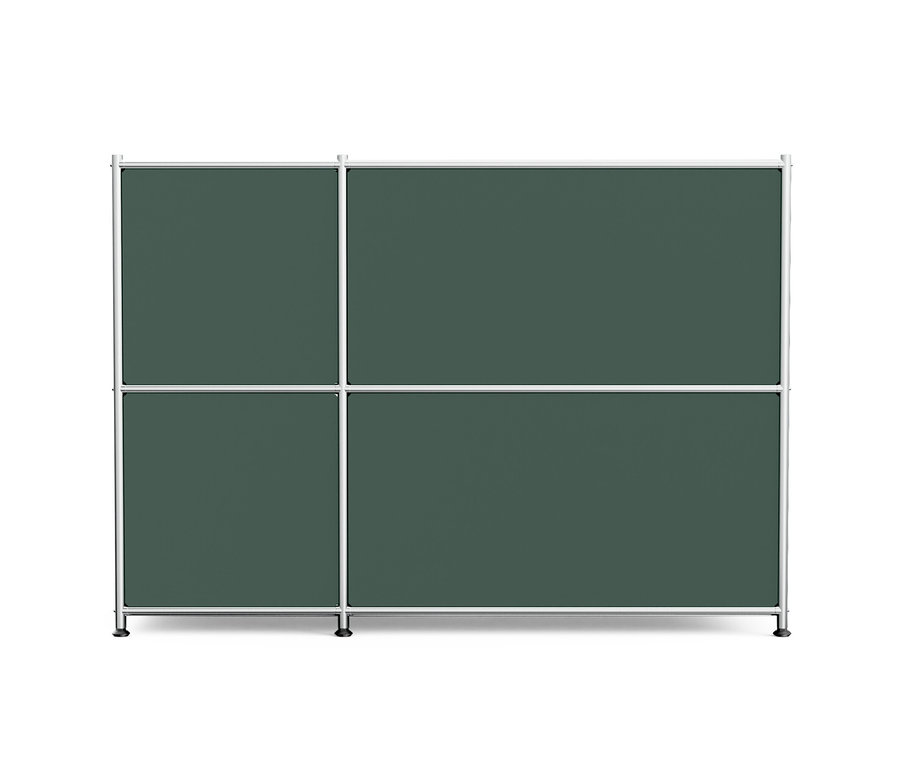 Olivgrünes Sideboard Metall »CN3« mit 2 Klappenfächern.