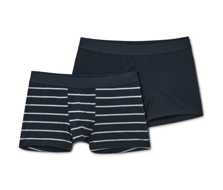 Zwei Slipboxer, eine blau mit weißen Streifen, die andere dunkelblau.
