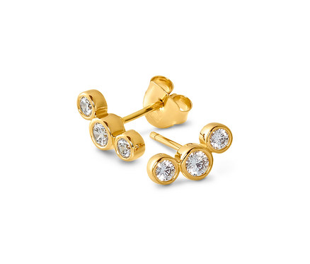 925 Silber Ohrstecker Zirkoniabogen, vergoldet