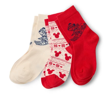 Drei Paar Socken »Mickey and Friends« liegen gestapelt.
