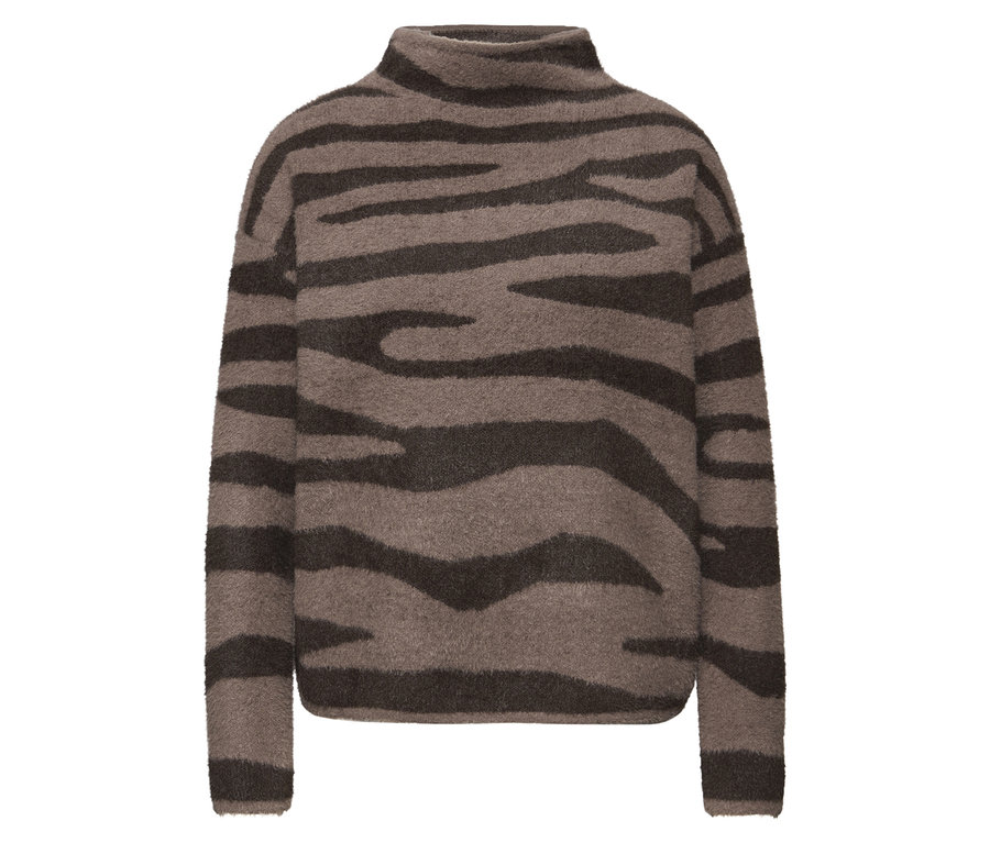 Street One Jacquard-Pullover mit Zebramuster.