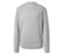 Grauer Pullover mit Rundhalsausschnitt.