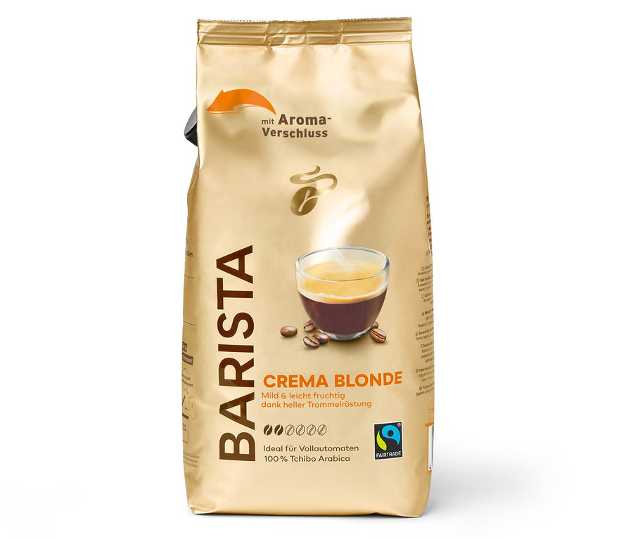Eine Packung BARISTA Crema Blonde - 1 kg Ganze Bohne.