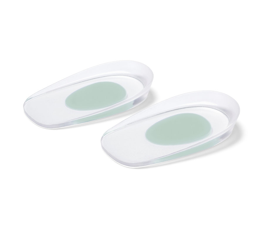 Zwei durchsichtige Fersenkeile.