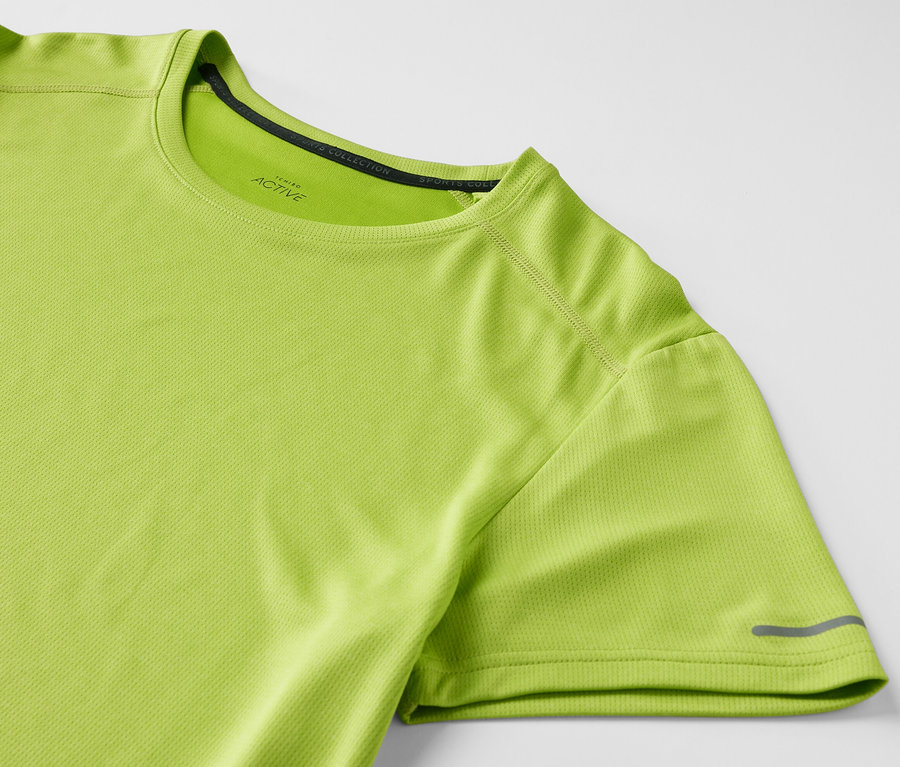 Detailansicht eines Funktionsshirts in Lime.