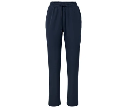 Dunkelblaue Trainingshose mit Kordelzug in der Taille.