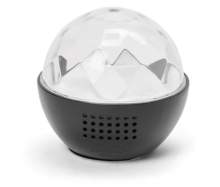 Nahaufnahme eines schwarz-weissen Disco-Ball.