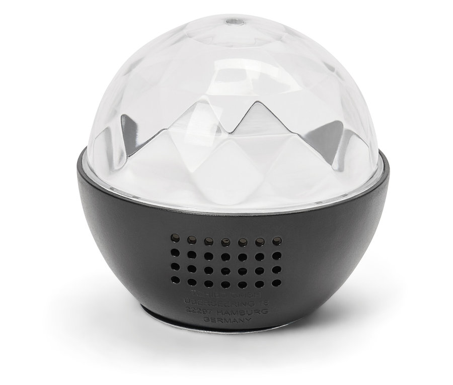 Nahaufnahme eines schwarz-weissen Disco-Ball.