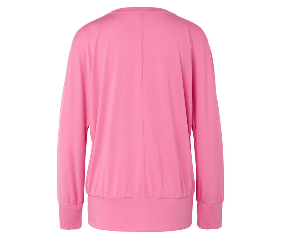 Rosa, langärmeliges Sweatshirt von hinten.