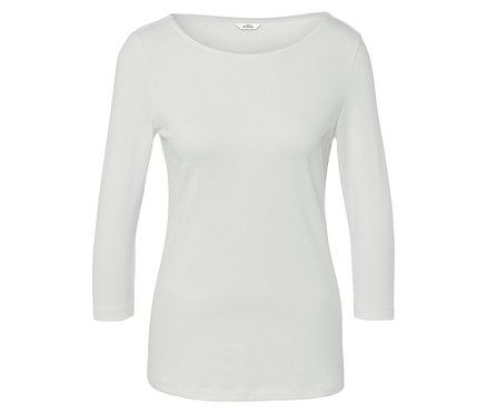 Shirt mit 3/4-Arm, weiss
